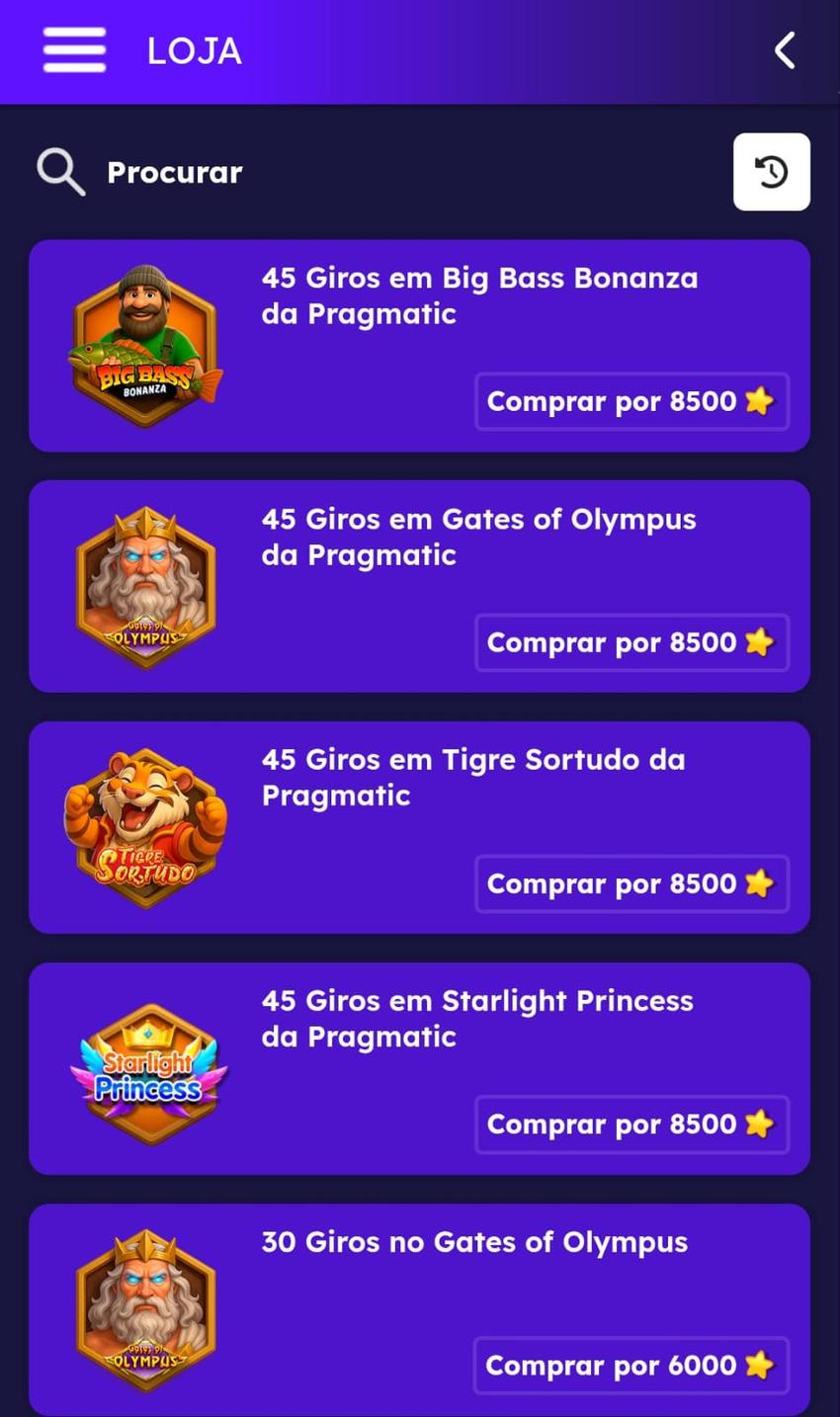 Captura de tela da loja de vantagens da Multibet Brasil