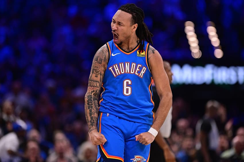 Oklahoma City Thunder vence Spurs pela primeira vez na temporada 202526 da NBA (Foto: Joshua Gateley / GETTY IMAGES NORTH AMERICA / Getty Images via AFP)