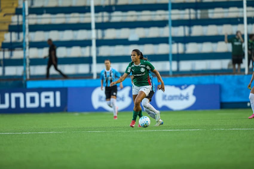 Duda Santos durante Grêmio e Palmeiras pela segunda rodada do Brasileirão Feminino. (Foto: Angelo Pieretti / Grêmio FBPA)