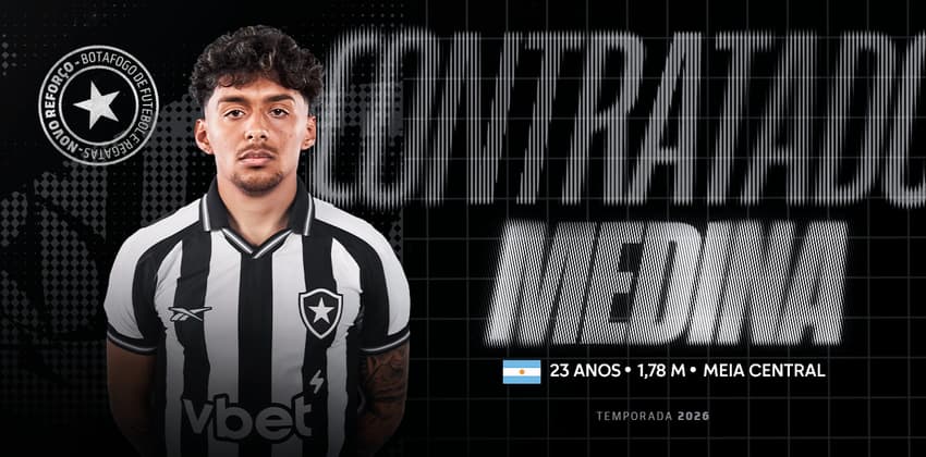 Medina assinou com o Botafogo até o fim de 2029 (Foto: Vítor Silva/Botafogo)