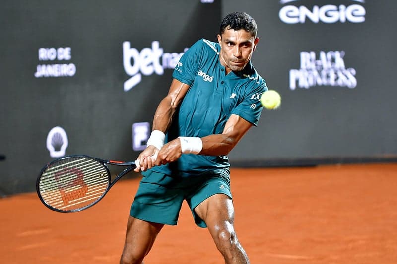 Thiago Monteiro no quali do Rio Open (Foto: Fotojump)