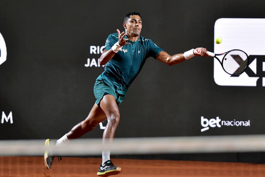 Thiago Monteiro na derrota para João Fonseca no Rio Open (Foto: João Pires/Fotojump)