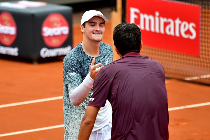 João Fonseca e Marcelo Melo comemoram a vitória na semifinal do Rio Open (Foto: João PIres/Fotojump)