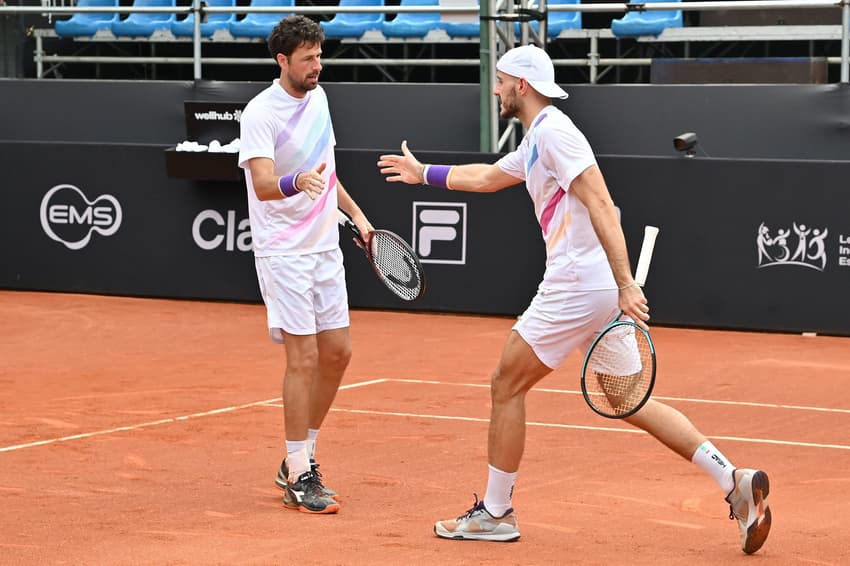 O holandês Robin Haase e o alemão Constantin Frantzen no RIo Open (Foto: Fotojump)