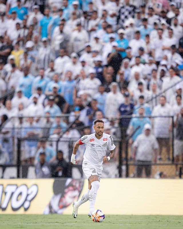 Neymar durante partida entre o Santos e o Novorizontino, pelo Paulistão. (Foto: Raul Baretta/ Santos FC)