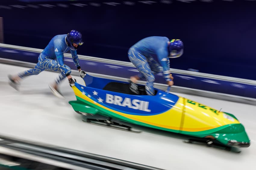 Descida 1 e 2 do  do Bobsled 2-man com a dupla brasileira Edson Bindilatti eLuis Bacca nos Jogos Olímpicos de Inverno Milao-Cortina 2026 Foto: Gabriel Heusi/COB