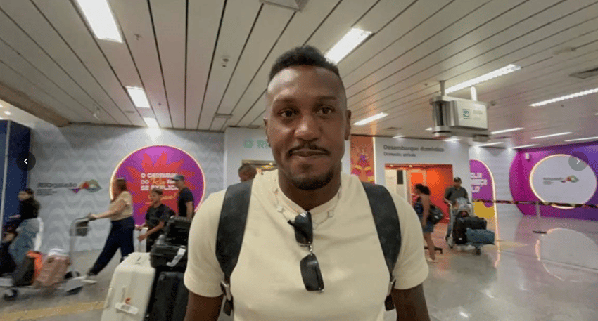 Edenilson, reforço do Botafogo, chega ao Rio (Foto: BTB Sports)