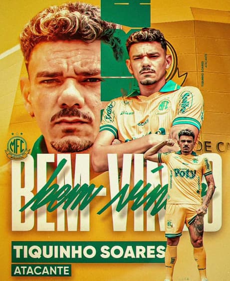 Atacante Tiquinho Soares é anunciado pelo Mirassol para a temporada de 2026 (Foto: Reprodução/Instagram/Mirassol)