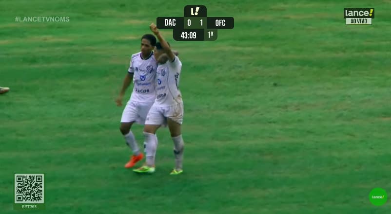 Danilinho abriu o placar para o Operário-MS contra o Dourados, pelo Campeonato Sul-Mato-Grossense (Foto: Lance!TV)