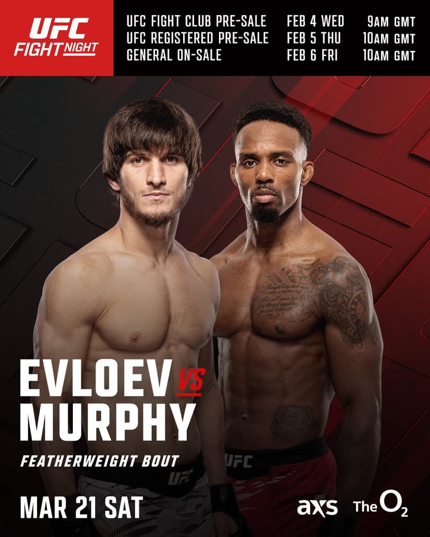 Evloev x Murphy oficial para o UFC Londres (Foto: Reprodução Instagram UFC)