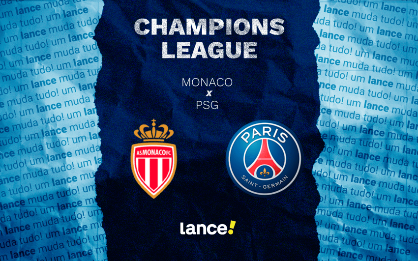Monaco x PSG pelos playoffs da Champions League (Arte: Lance!)