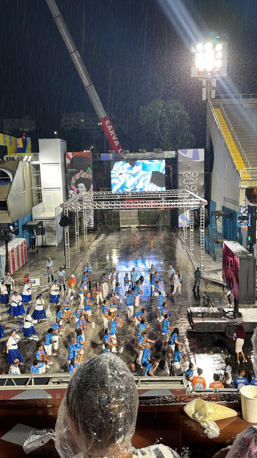 Visão do segundo andar do camarote que irá receber Carlo Ancelotti no sambódromo (Foto: Reprodução)