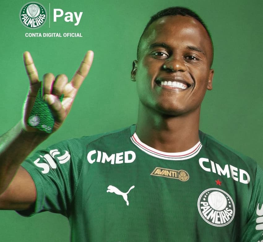 Jhon Arias foi citado pelo técnico Abel Ferreira durante entrevista coletiva do Palmeiras após vitória sobre o Corinthians, pelo Campeonato Paulista (Foto: Reprodução / Palmeiras)