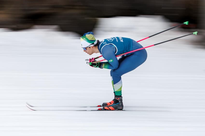 Manex Silva no treino da equipe Brasileira de Cross Country para a prova de Sprint. Foto: Gabriel Heusi/COB