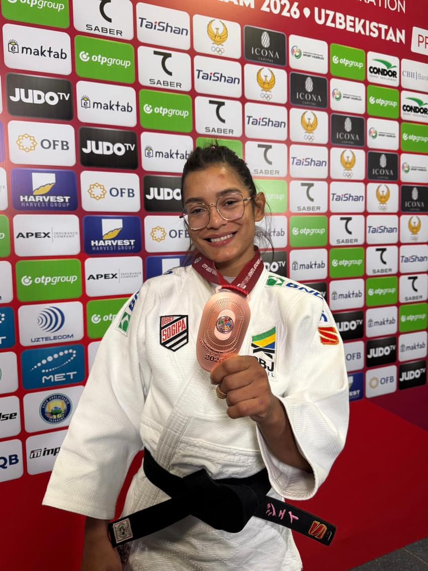 Jéssica Lima, medalhista de bronze no Grand Slam de Tashkent (Foto: Maicon Maia/CBJ)