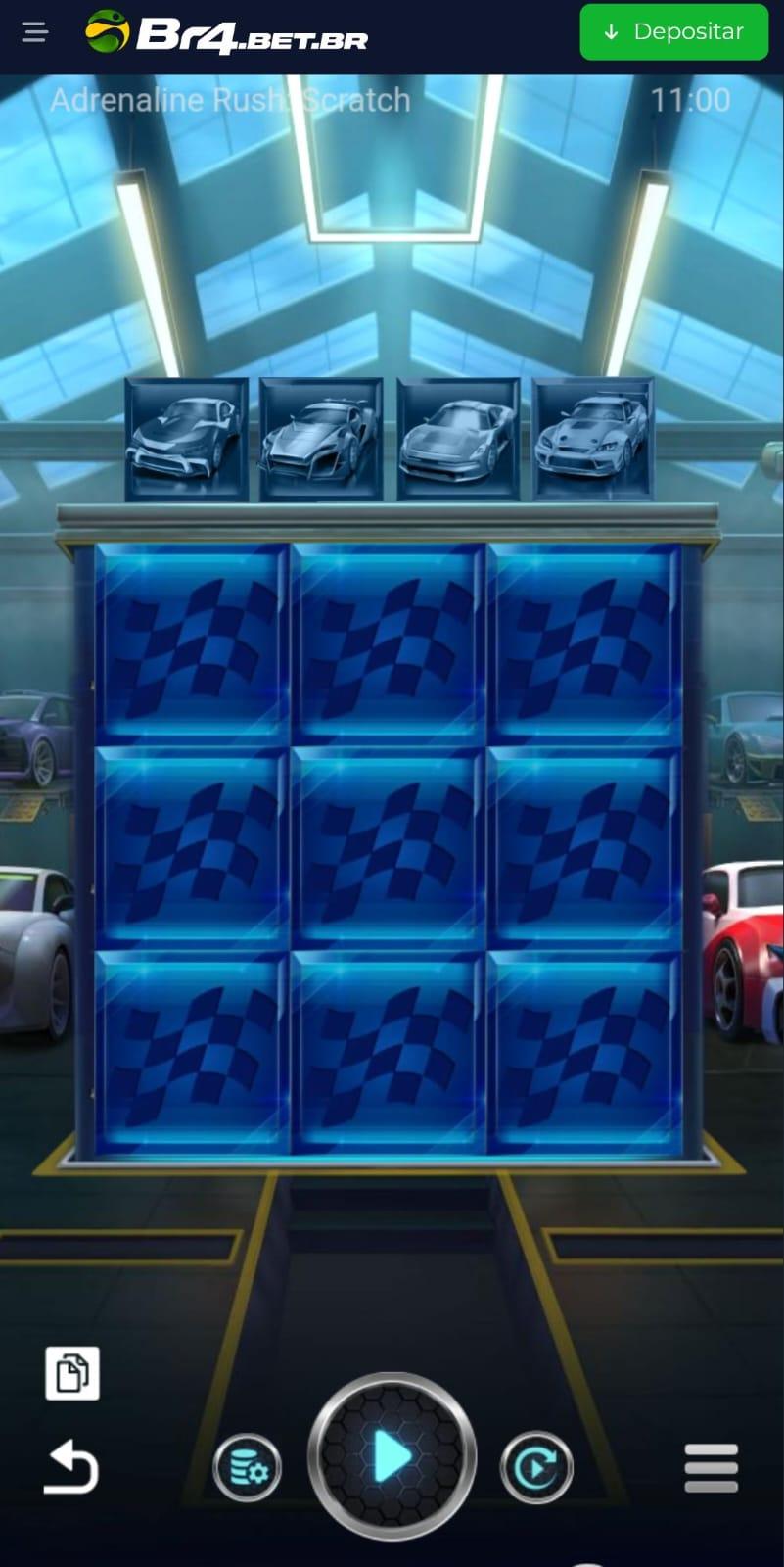 Captura de tela do jogo de raspar e ganhar Adrenaline Rush: Scratch na BR4Bet.
