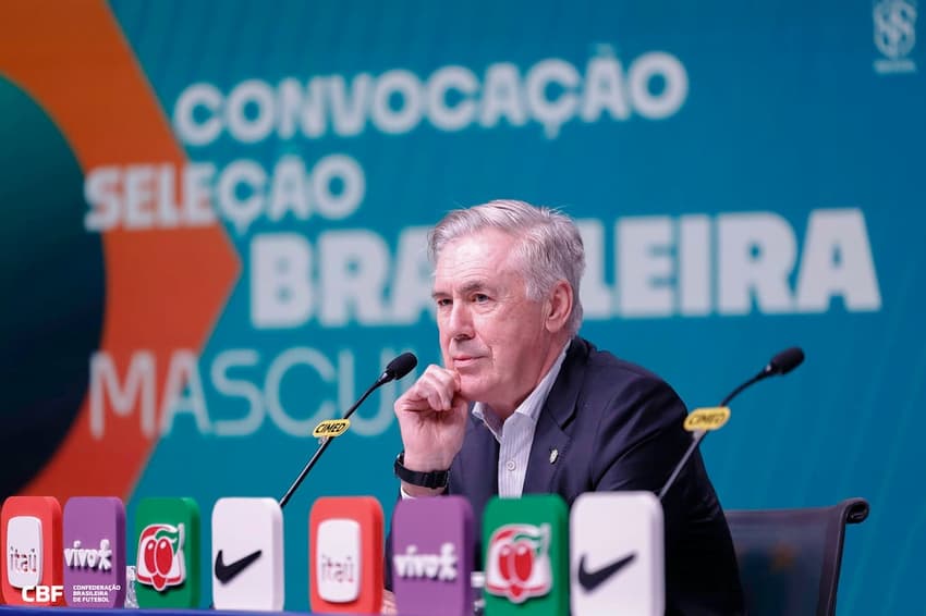 Carlo Ancelotti durante convocação da Seleção Brasileira para os amistosos com Tunísia e Senegal