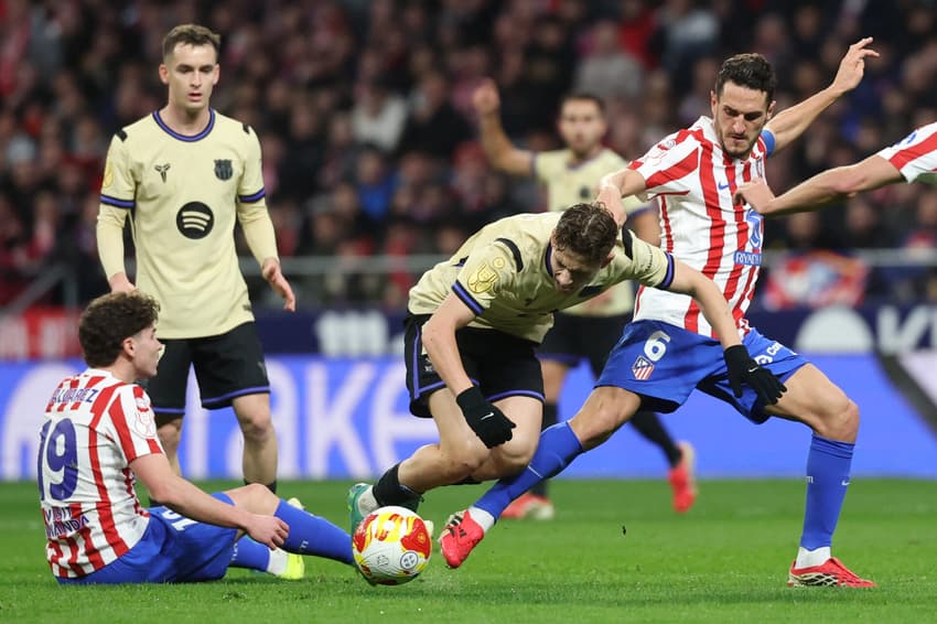Atlético de Madrid goleou o Barcelona por 4 a 0 na semifinal da Copa do Rei (Foto: Pierre-Philippe MARCOU / AFP)