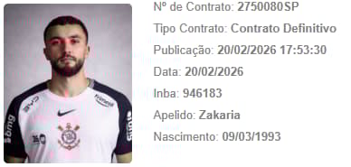 Zakaria Labyad apareceu no BID da CBF e pode estrear pelo Corinthians