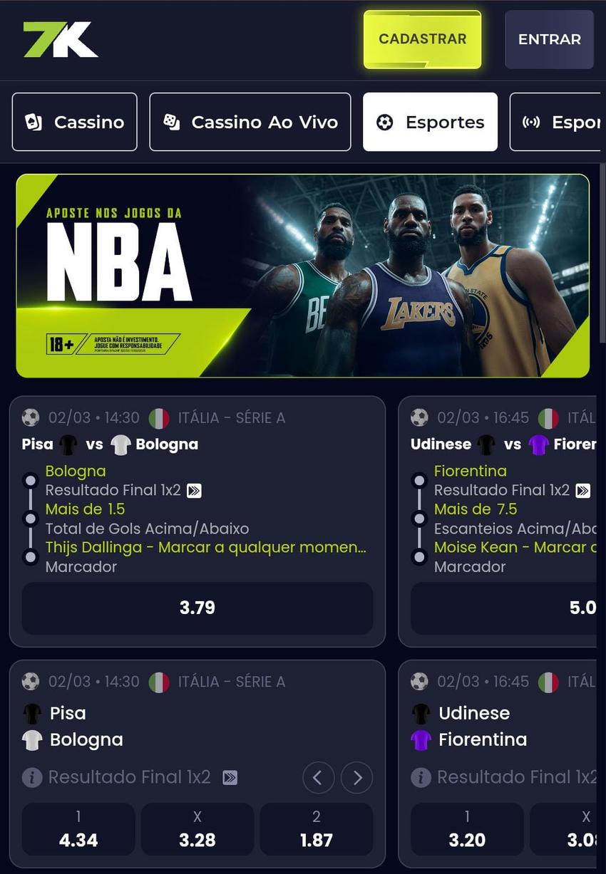 Captura de tela da bet autorizada Bet7K.
