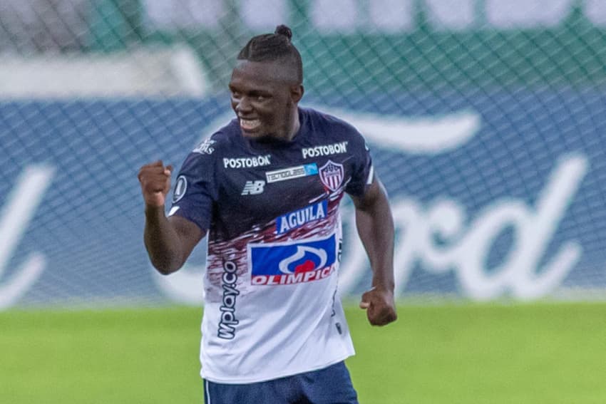 Edwuin Cetré celebra gol em Fluminense x Junior Barranquilla, em partida válida pelo Grupo D da Libertadores de 2021, no Maracanã (Foto: Maga Jr/GazetaPress)
