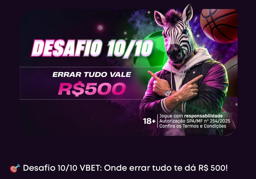 Captura de tela do Desadio 10/10, uma promoção da Vbet.