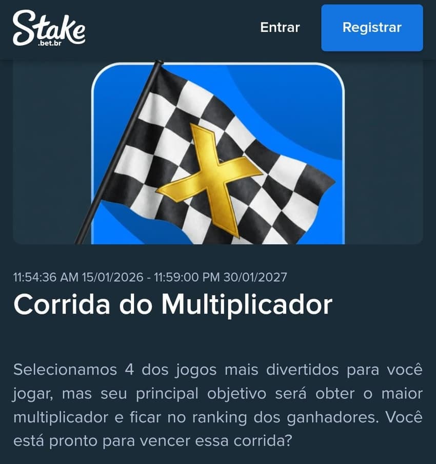 Captura de tela do bônus Corrida do Multiplicador da Stake.