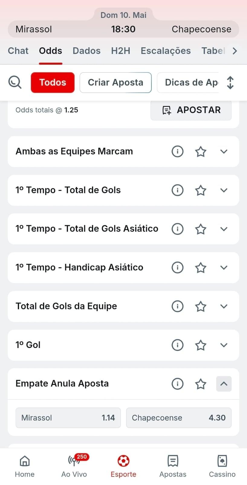 Captura de tela mostra diferença entre Resultado Final e Empate Anula Aposta na Novibet.