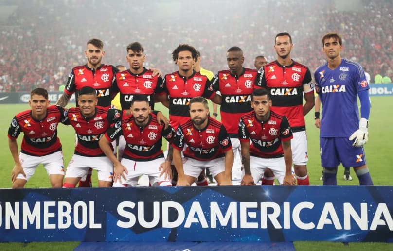Jogadores do Flamengo na decisão da Sul-Americana de 2017 (Foto: Gilvan de Souza/Flamengo)