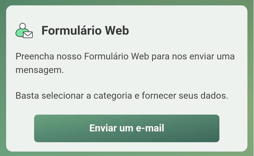 Acesso ao formulário web usado para atendimento via email pela bet365.