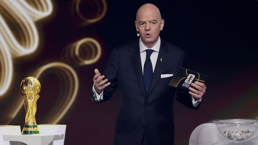 Gianni Infantino, presidente da Fifa, durante evento da Copa do Mundo de 2026