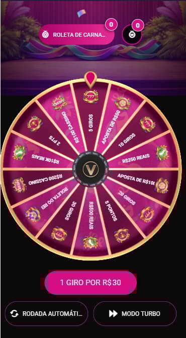Roleta de Carnaval da VBet com giros grátis e prêmios promocionais