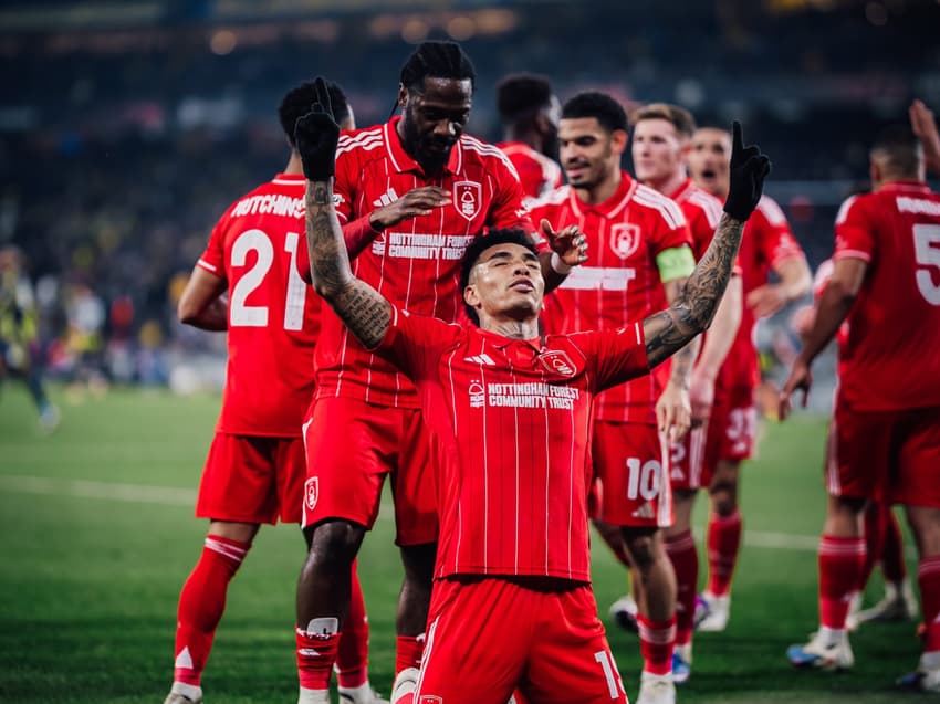 Igor Jesus comemora gol pelo Nottingham Forest (Foto: Divulgação/Nottingham Forest)