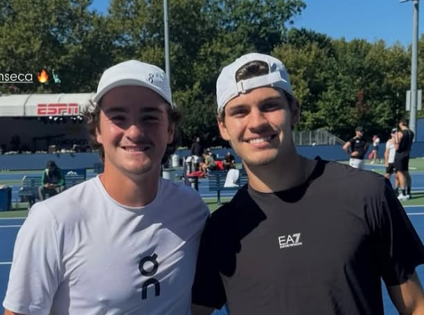 João Fonseca e João Pedro Bonini no US Open de 2025 (Reprodução)