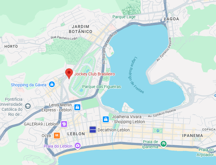 Mapa do Jockey Clube Brasileiro, local do Rio Open (Foto: Reprodução)