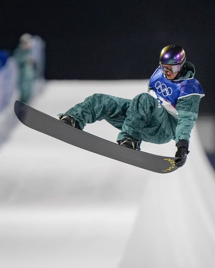 Pat Burgener durante treinamento na pista olímpica