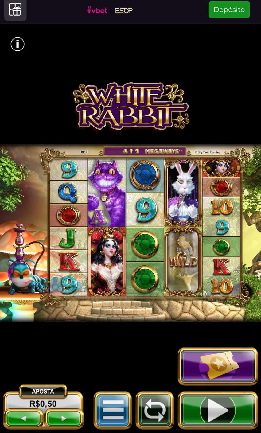 Captura de tela do slot White Rabbit Megaways na Vbet.