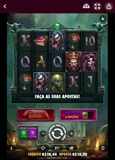 Captura de tela do slot Haunted Crypt, lançado em 02/03/2026, na Superbet.