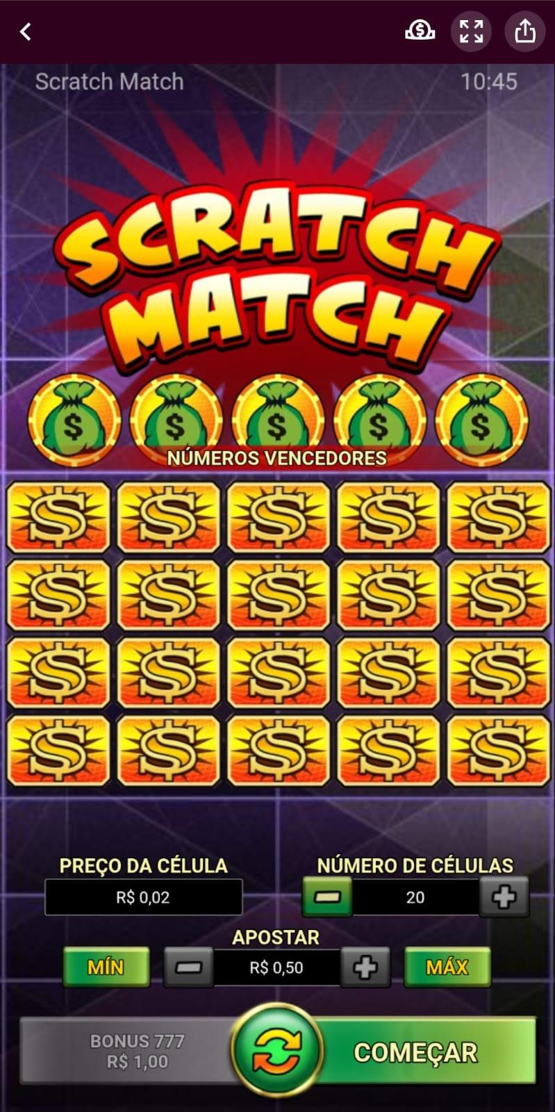  Captura de tela do Scratch Match no cassino Superbet.