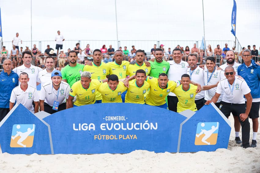 A festa do Brasil com o pentacampeonato no Guarujá (Divulgação/Conmebol)