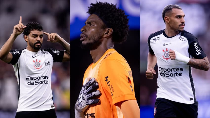 Matheus Bidu, Hugo Souza e Matheuzinho (Fotos: Divulgação/ Corinthians)