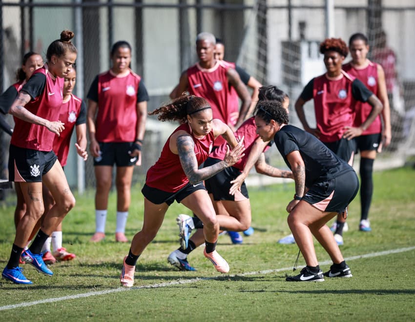 Treino do Corinthians para enfrentar o América-MG no Brasileirão Feminino. (Foto: Rodrigo Gazzanel/Corinthians)