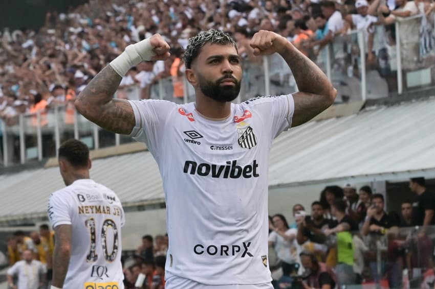 Gabriel Barbosa acumula sete gols em 12 partidas pelo Santos. (Foto: Jota Erre/Agif/Gazeta Press)