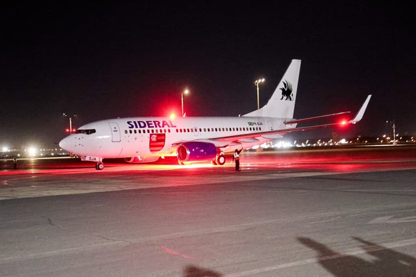 Avião com escudo do Flamengo (Foto: Divulgação/Flamengo)