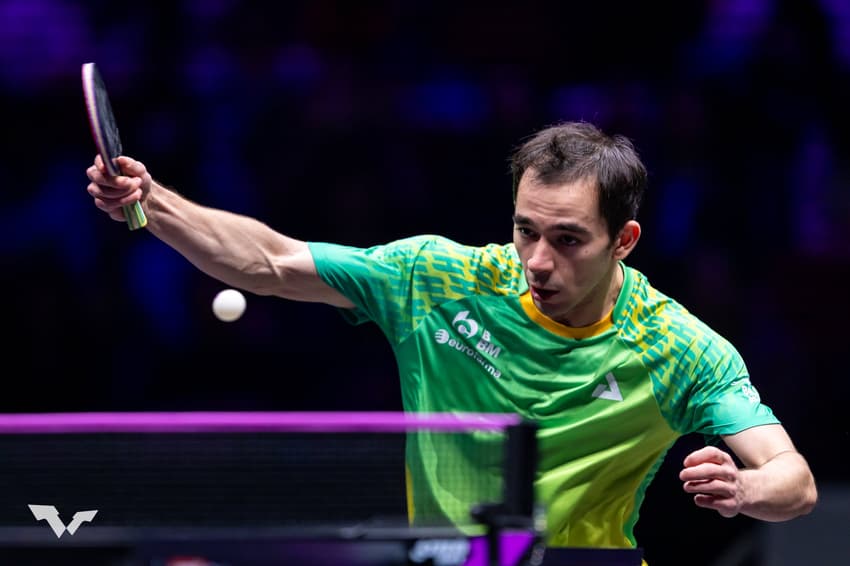 Hugo Calderano no WTT de Chongqing na China (Foto: World Table Tennis)