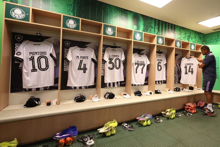 Vestiário do Botafogo no Allianz Parque (Foto: Vítor Silva/Botafogo)