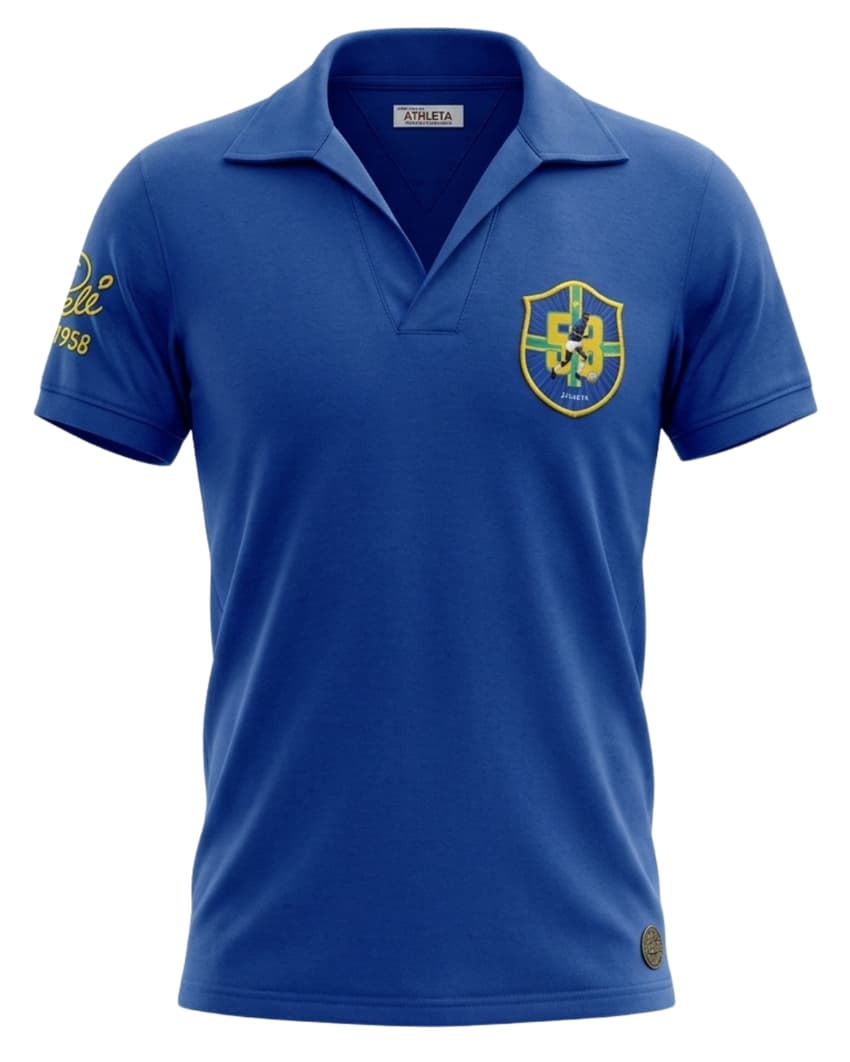 Nova linha de camisas da  Athleta em referência à Copa do Mundo de 1958. (Foto: Bruna Risso/Divulgação Athleta)