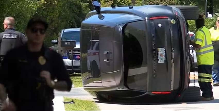 Tiger Woods em acidente de carro na Flórida (Foto: WPTV)