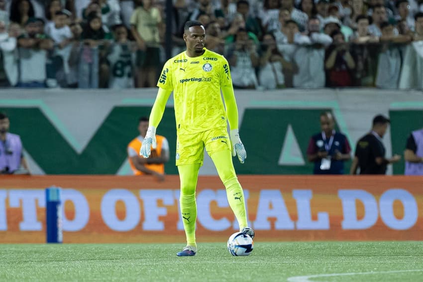 Carlos Miguel defendeu penalidade em Palmeiras x Novorizontino, pelo jogo de ida da final do Paulistão (Foto: Léo Barrilari/GazetaPress)