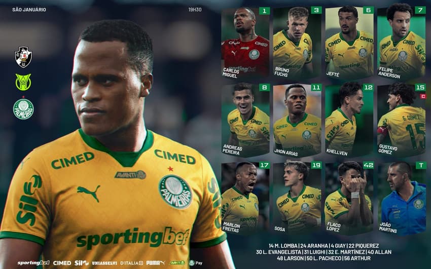 Escalação Palmeiras Vasco